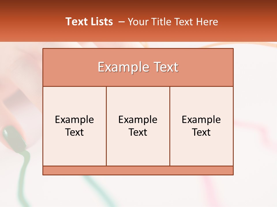 A Woman's Hand With Colorful Nail Polish On It PowerPoint Template