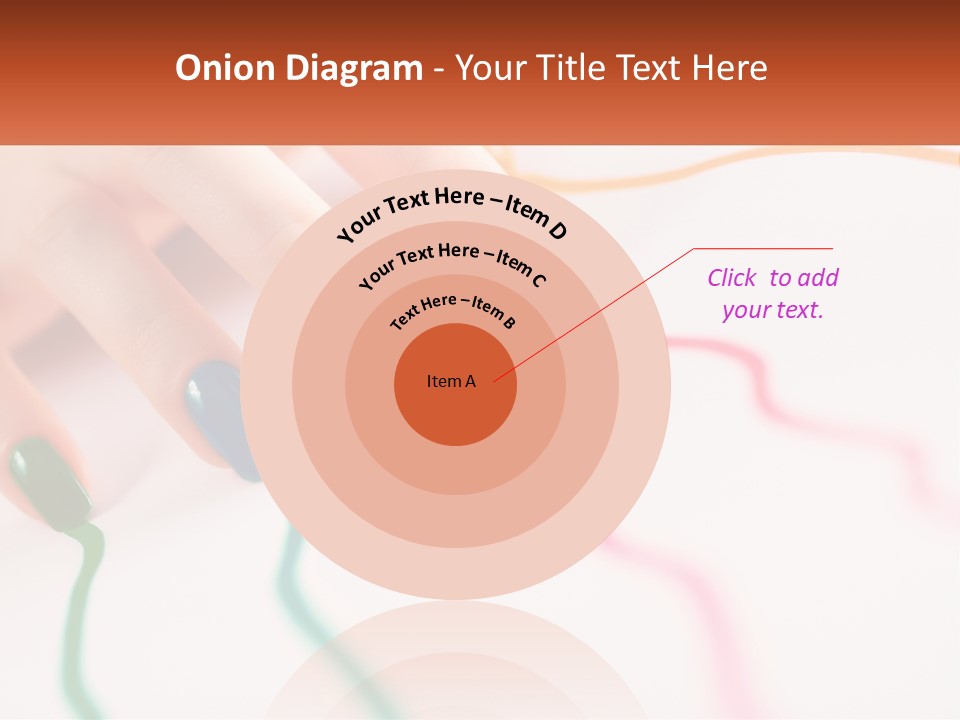 A Woman's Hand With Colorful Nail Polish On It PowerPoint Template