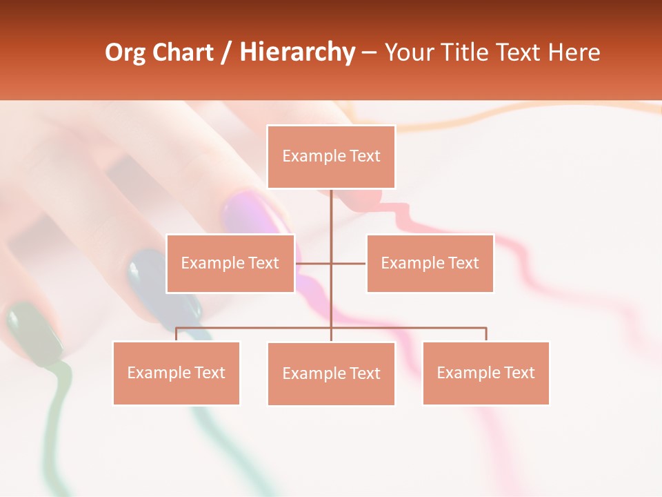A Woman's Hand With Colorful Nail Polish On It PowerPoint Template