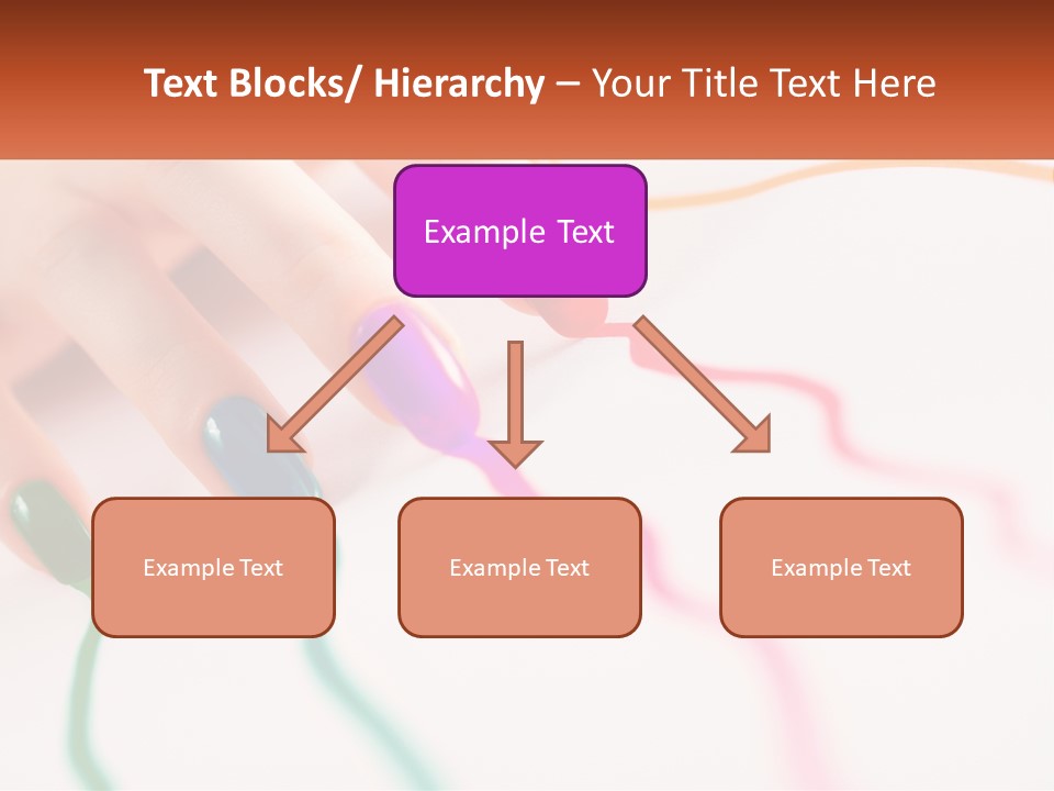 A Woman's Hand With Colorful Nail Polish On It PowerPoint Template