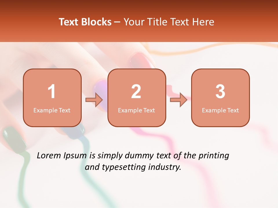 A Woman's Hand With Colorful Nail Polish On It PowerPoint Template