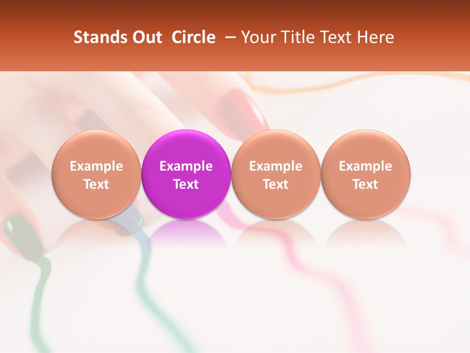 A Woman's Hand With Colorful Nail Polish On It PowerPoint Template