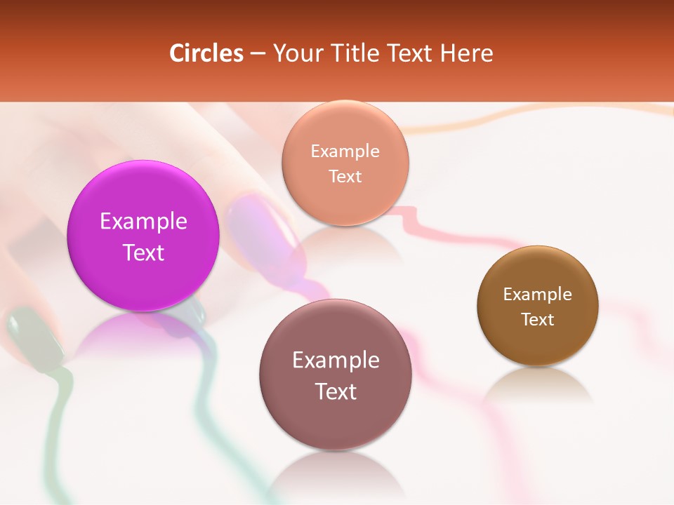 A Woman's Hand With Colorful Nail Polish On It PowerPoint Template