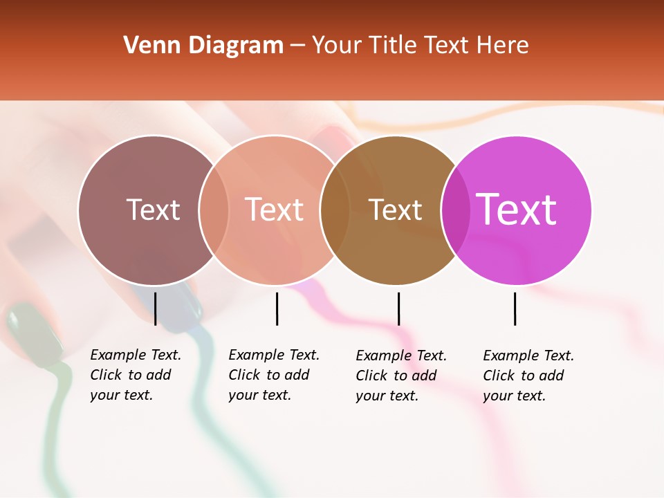 A Woman's Hand With Colorful Nail Polish On It PowerPoint Template