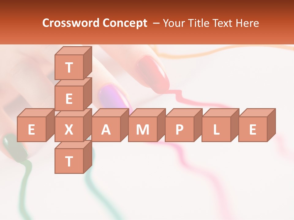 A Woman's Hand With Colorful Nail Polish On It PowerPoint Template