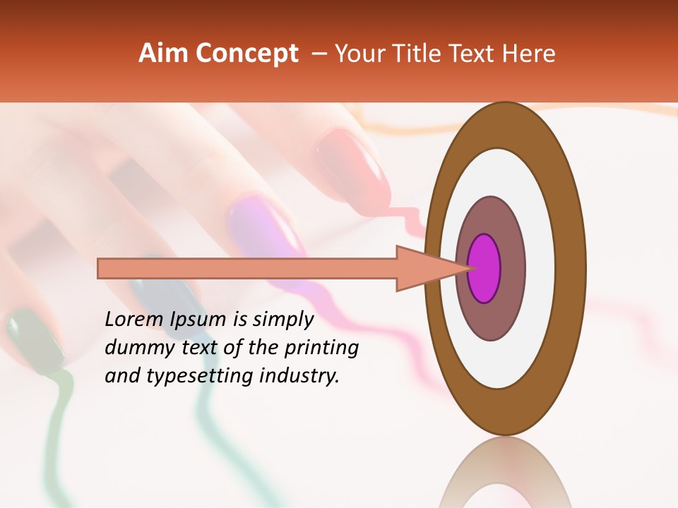 A Woman's Hand With Colorful Nail Polish On It PowerPoint Template