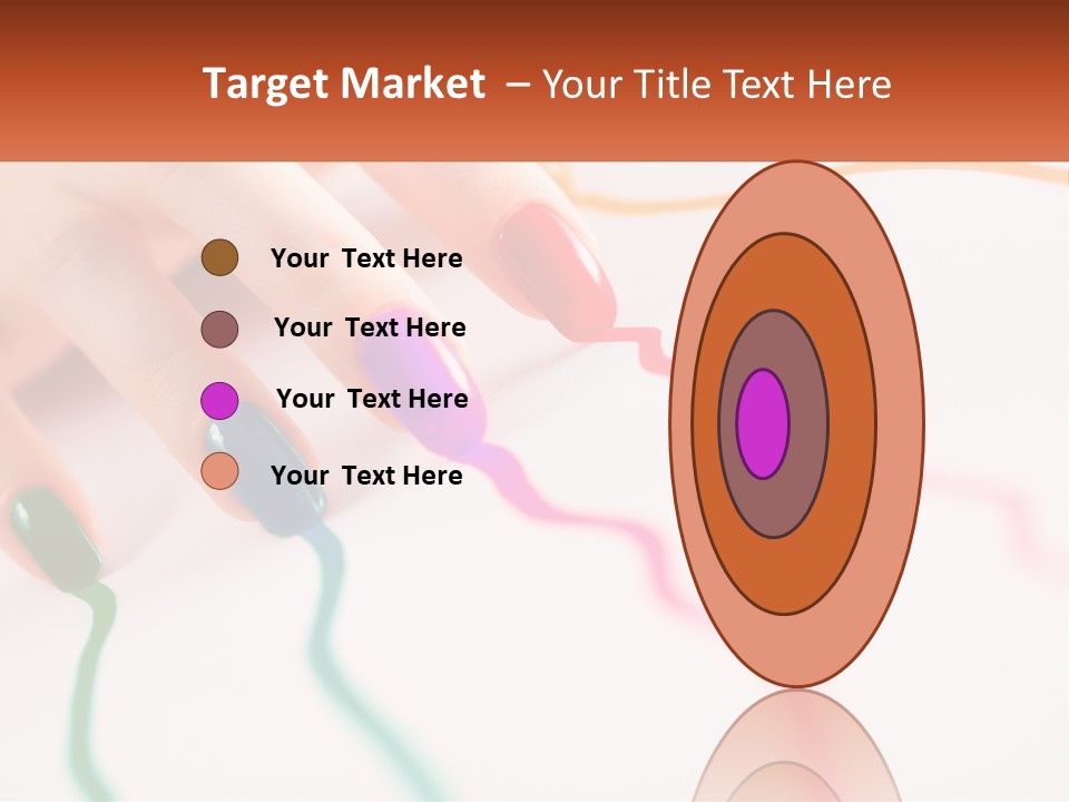 A Woman's Hand With Colorful Nail Polish On It PowerPoint Template