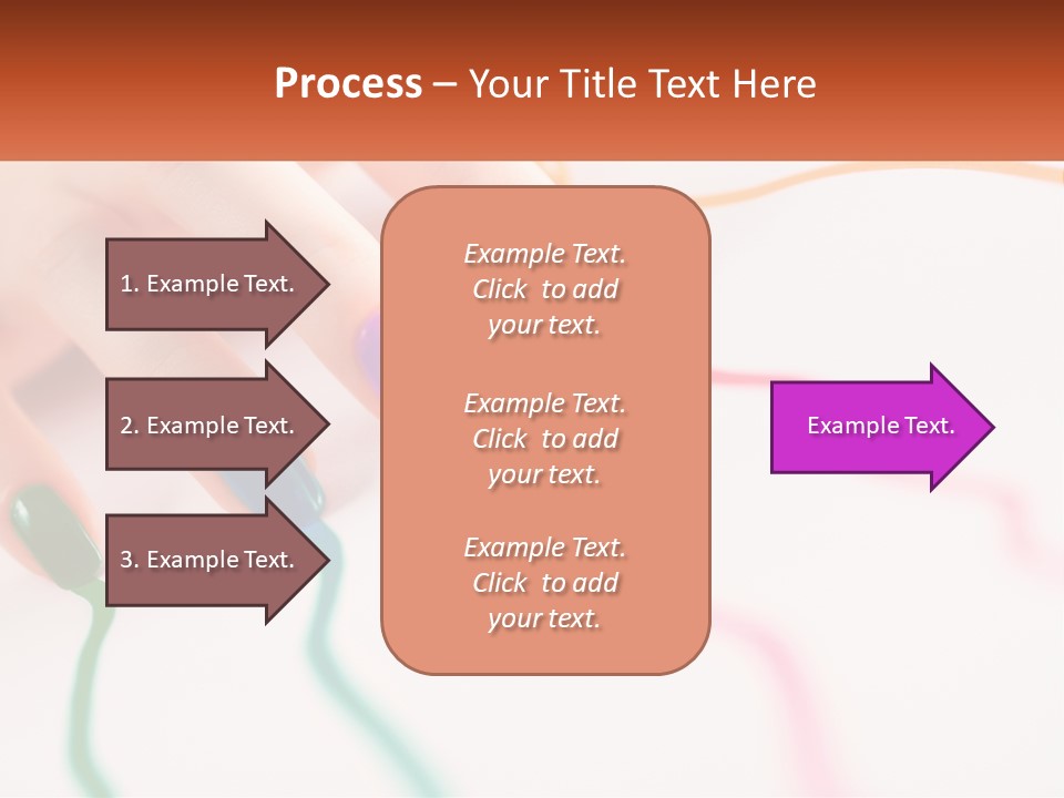 A Woman's Hand With Colorful Nail Polish On It PowerPoint Template