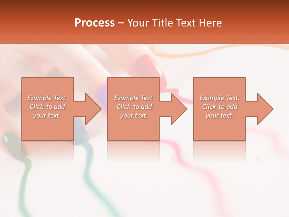 A Woman's Hand With Colorful Nail Polish On It PowerPoint Template