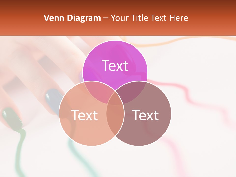 A Woman's Hand With Colorful Nail Polish On It PowerPoint Template