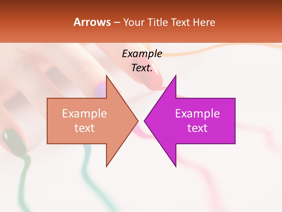 A Woman's Hand With Colorful Nail Polish On It PowerPoint Template