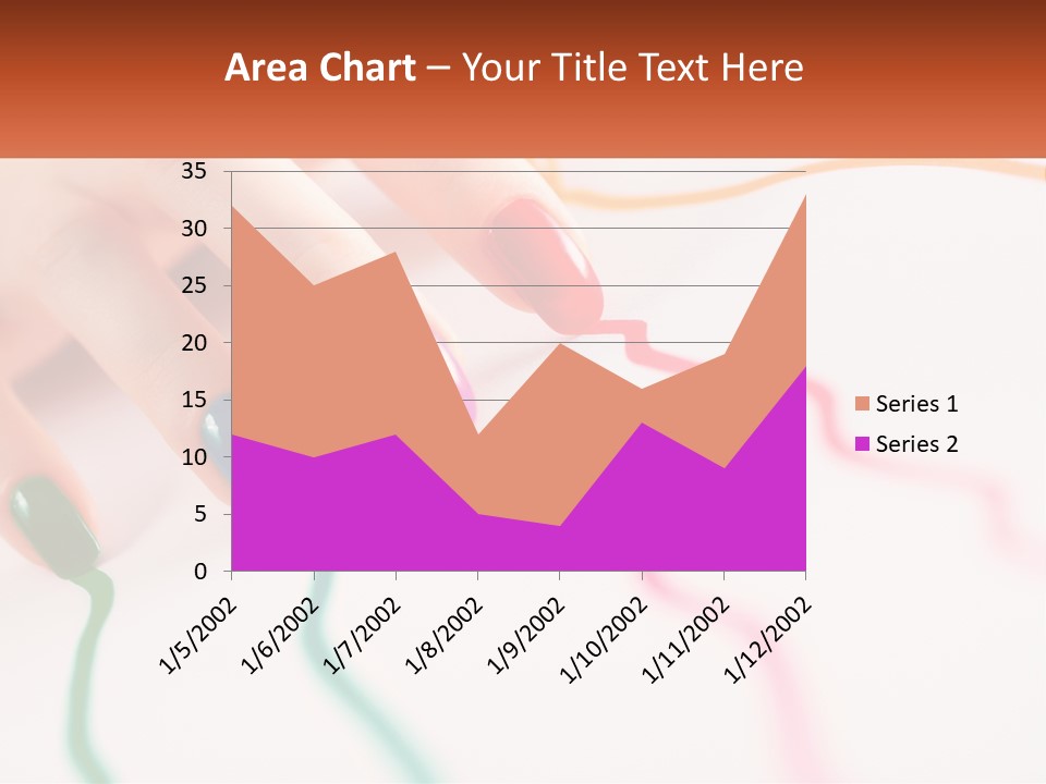 A Woman's Hand With Colorful Nail Polish On It PowerPoint Template