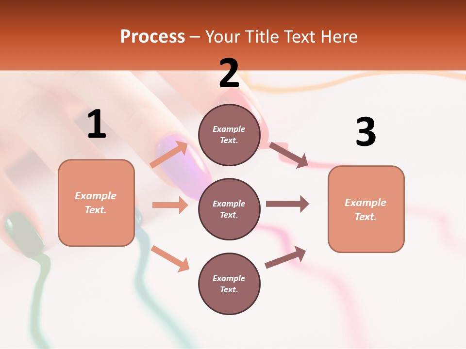A Woman's Hand With Colorful Nail Polish On It PowerPoint Template