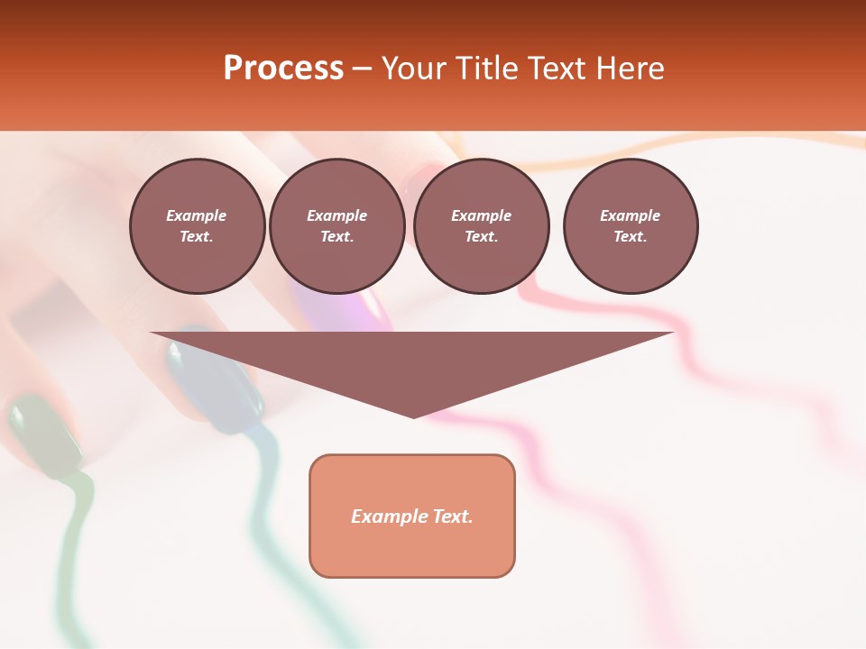 A Woman's Hand With Colorful Nail Polish On It PowerPoint Template