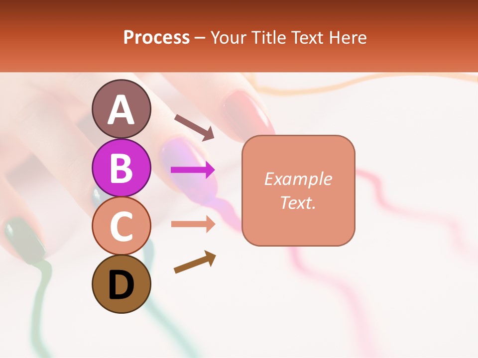 A Woman's Hand With Colorful Nail Polish On It PowerPoint Template