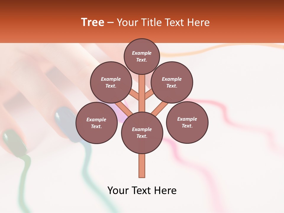 A Woman's Hand With Colorful Nail Polish On It PowerPoint Template