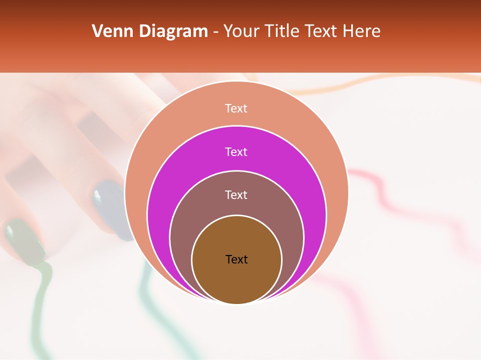 A Woman's Hand With Colorful Nail Polish On It PowerPoint Template