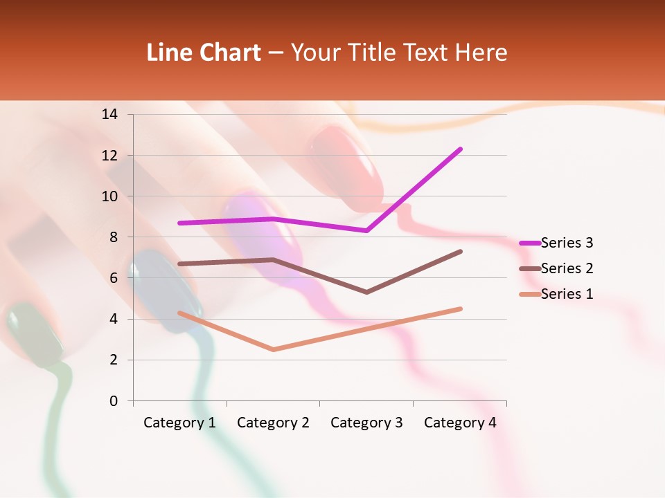 A Woman's Hand With Colorful Nail Polish On It PowerPoint Template