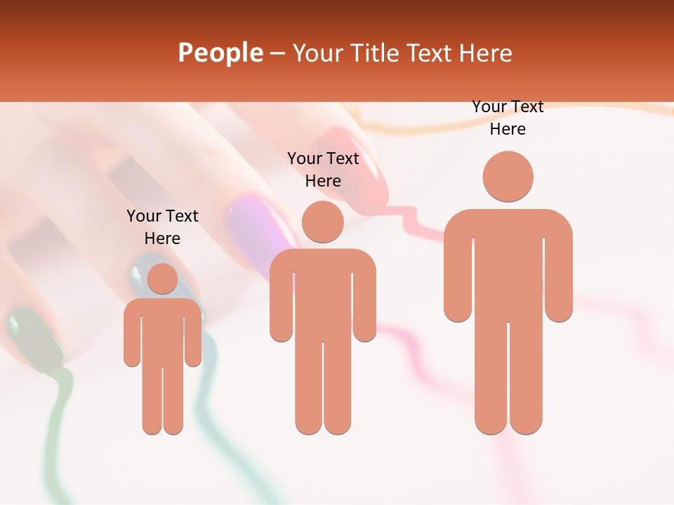 A Woman's Hand With Colorful Nail Polish On It PowerPoint Template