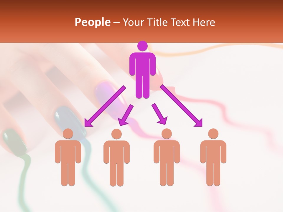 A Woman's Hand With Colorful Nail Polish On It PowerPoint Template