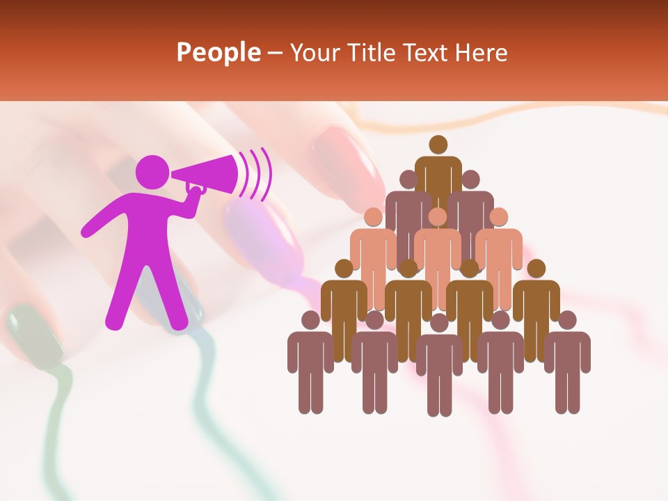 A Woman's Hand With Colorful Nail Polish On It PowerPoint Template