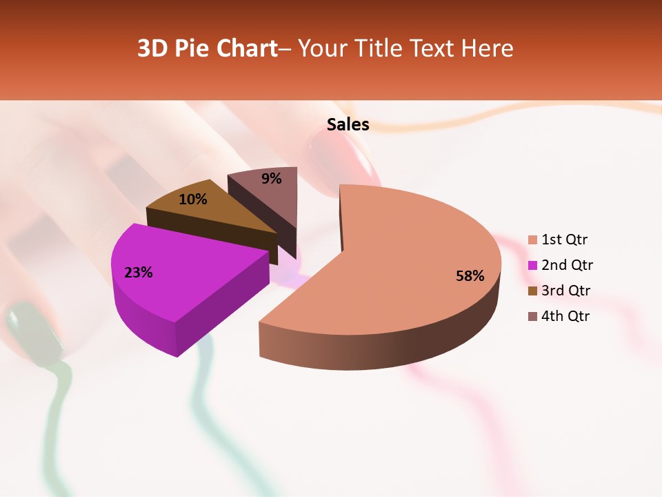 A Woman's Hand With Colorful Nail Polish On It PowerPoint Template