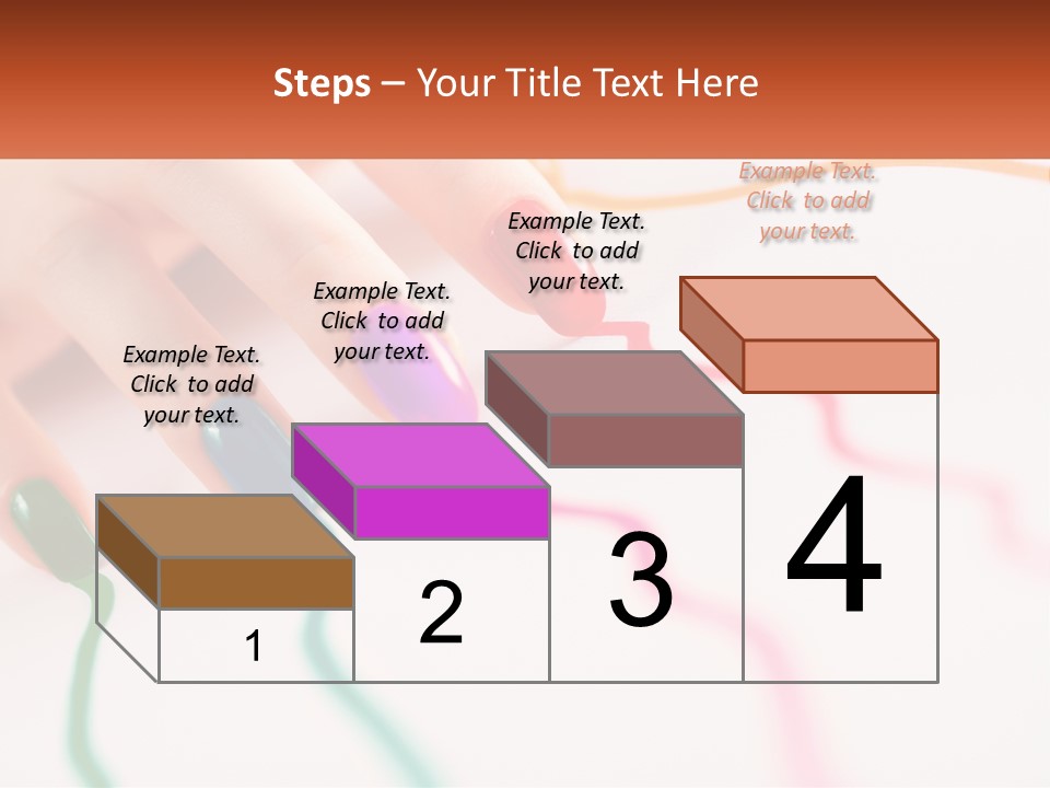 A Woman's Hand With Colorful Nail Polish On It PowerPoint Template