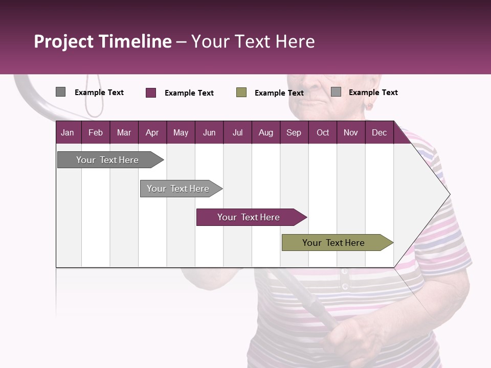 An Old Woman Holding A Metal Object In Her Hand PowerPoint Template