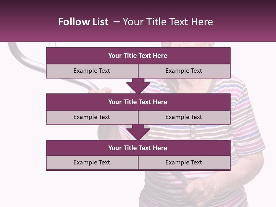 An Old Woman Holding A Metal Object In Her Hand PowerPoint Template