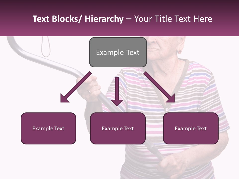 An Old Woman Holding A Metal Object In Her Hand PowerPoint Template