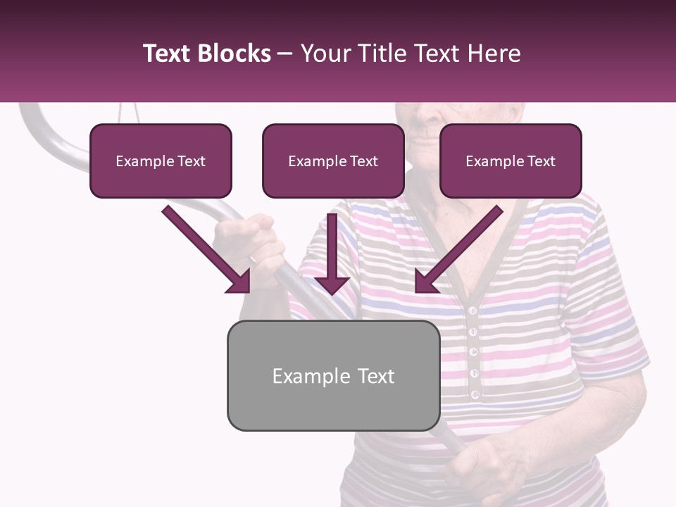 An Old Woman Holding A Metal Object In Her Hand PowerPoint Template