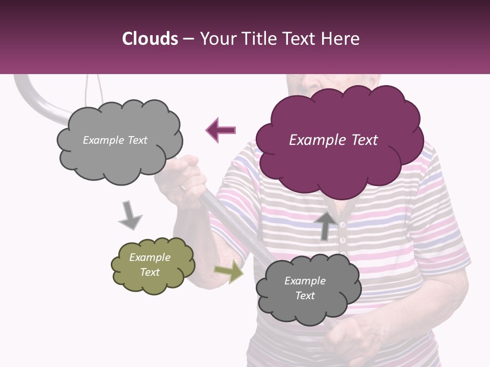 An Old Woman Holding A Metal Object In Her Hand PowerPoint Template