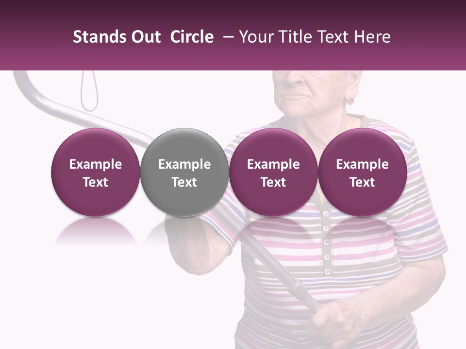 An Old Woman Holding A Metal Object In Her Hand PowerPoint Template