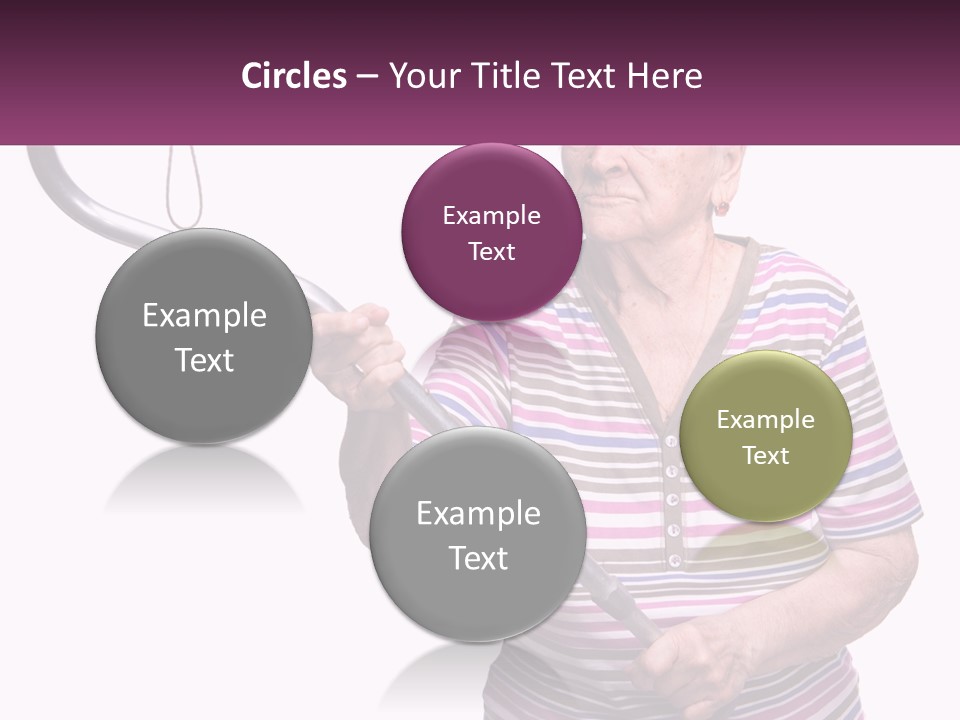 An Old Woman Holding A Metal Object In Her Hand PowerPoint Template