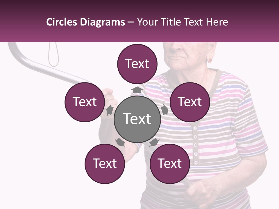 An Old Woman Holding A Metal Object In Her Hand PowerPoint Template