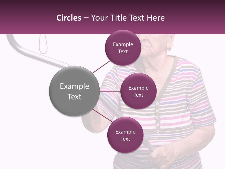 An Old Woman Holding A Metal Object In Her Hand PowerPoint Template