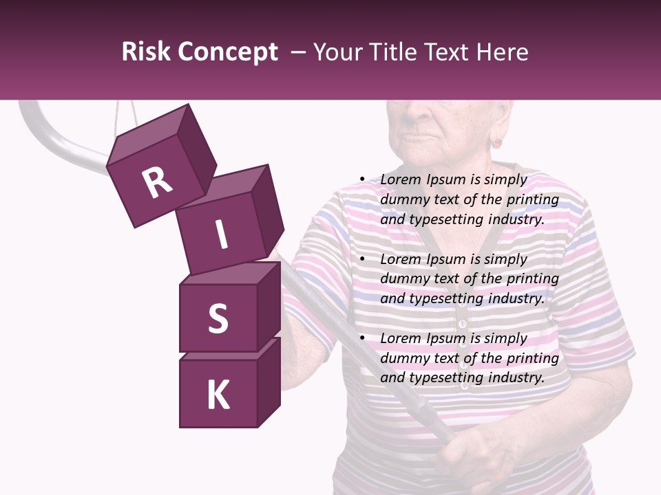 An Old Woman Holding A Metal Object In Her Hand PowerPoint Template