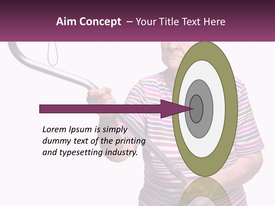 An Old Woman Holding A Metal Object In Her Hand PowerPoint Template