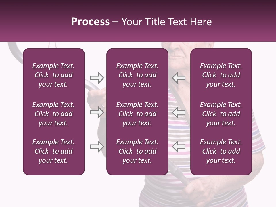 An Old Woman Holding A Metal Object In Her Hand PowerPoint Template