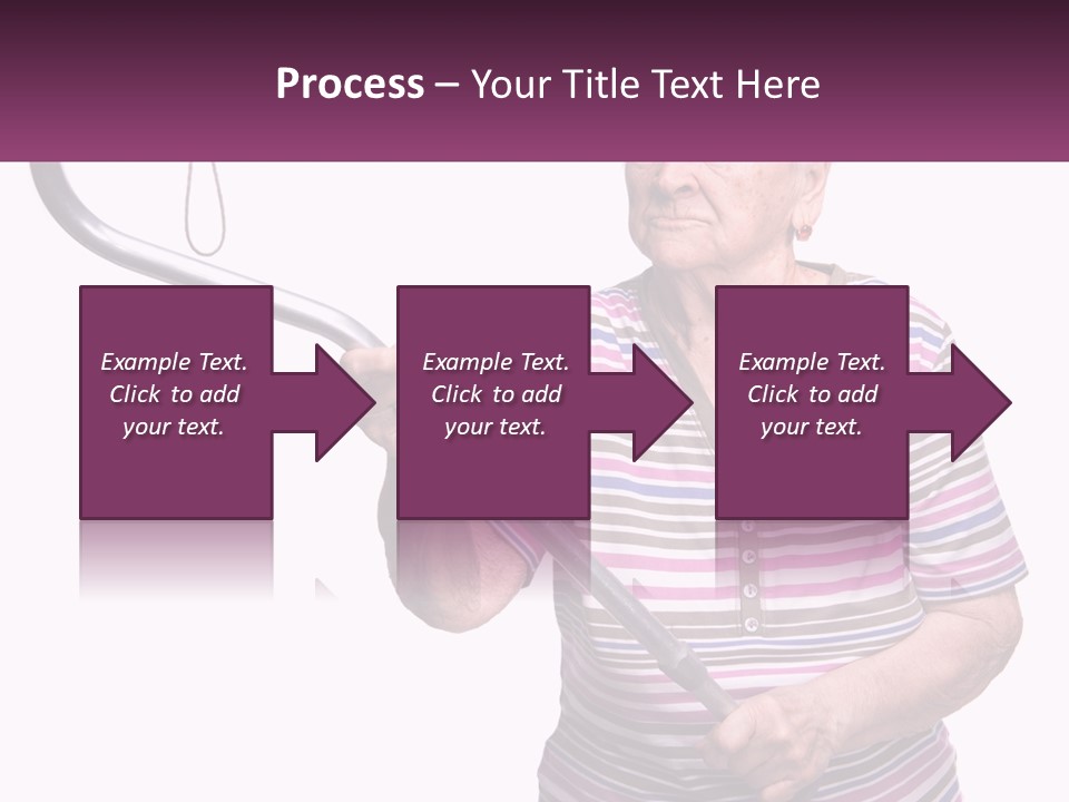An Old Woman Holding A Metal Object In Her Hand PowerPoint Template