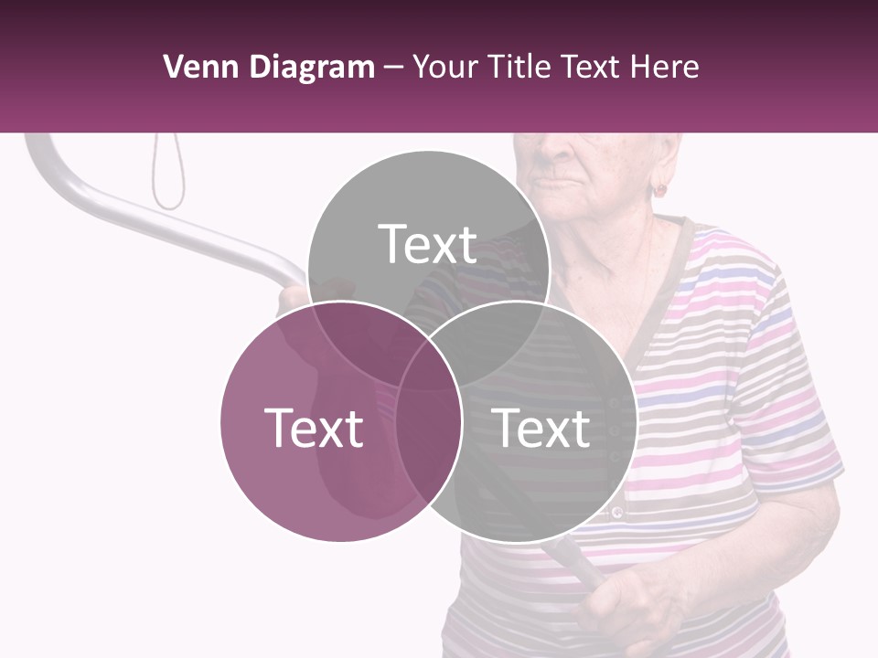 An Old Woman Holding A Metal Object In Her Hand PowerPoint Template