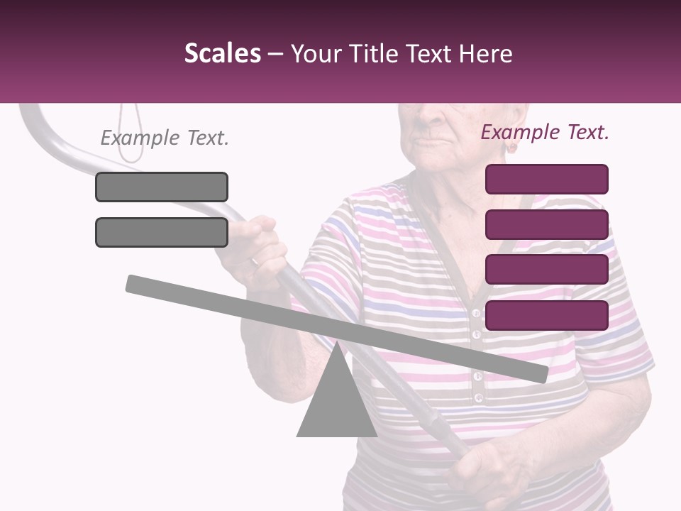 An Old Woman Holding A Metal Object In Her Hand PowerPoint Template