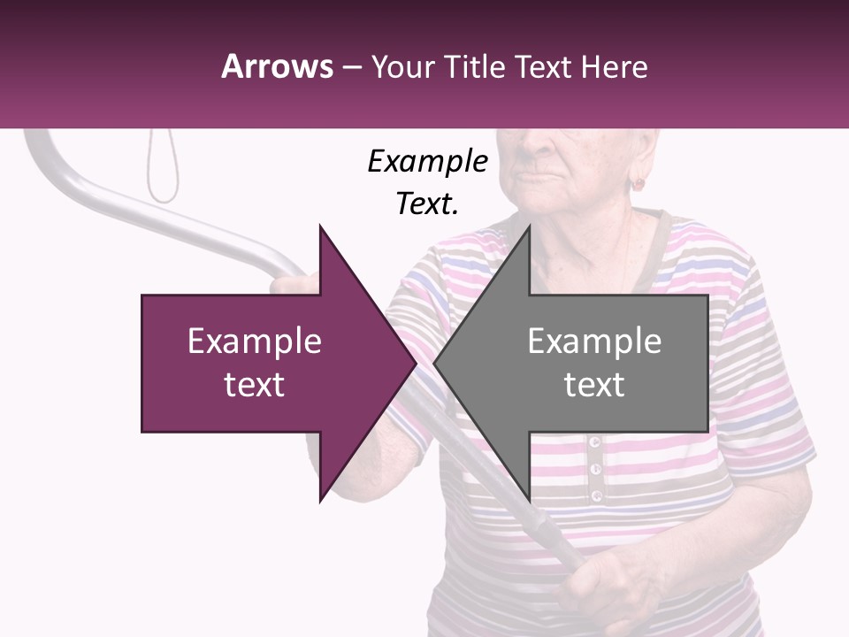 An Old Woman Holding A Metal Object In Her Hand PowerPoint Template