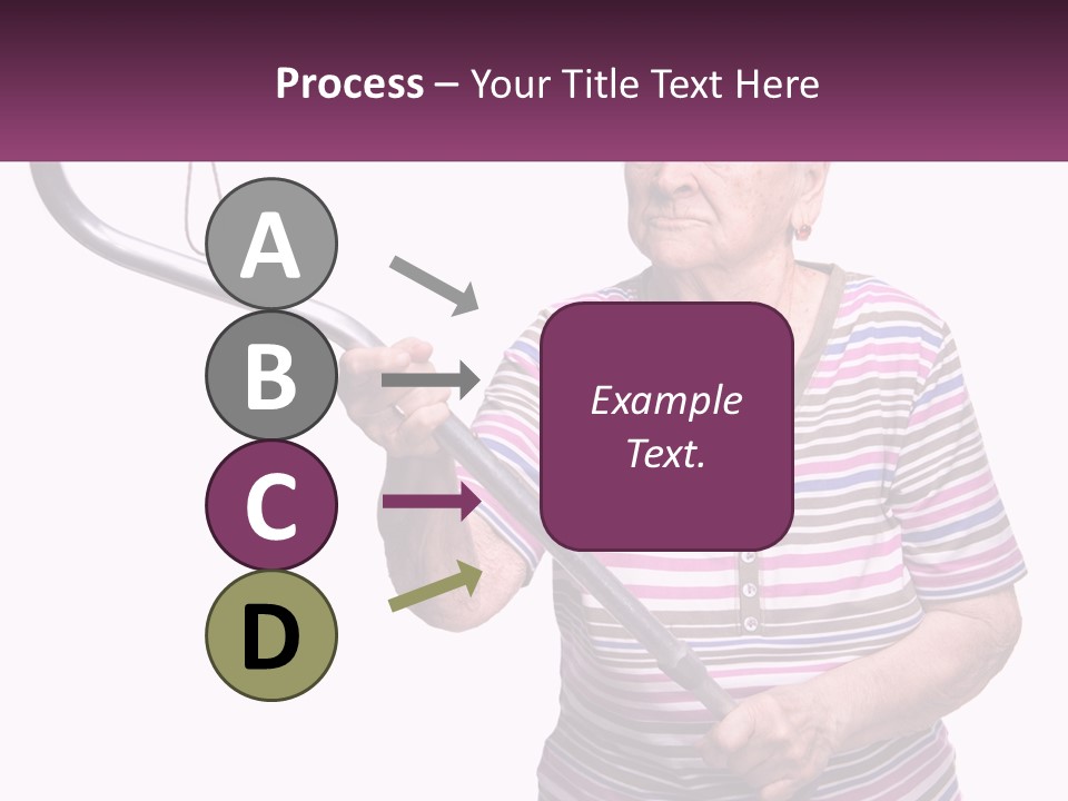 An Old Woman Holding A Metal Object In Her Hand PowerPoint Template