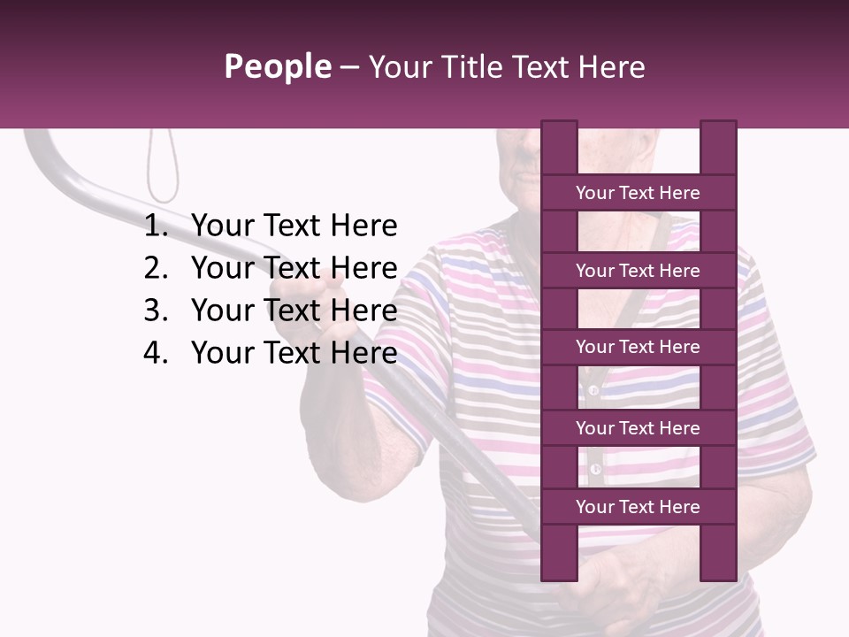 An Old Woman Holding A Metal Object In Her Hand PowerPoint Template