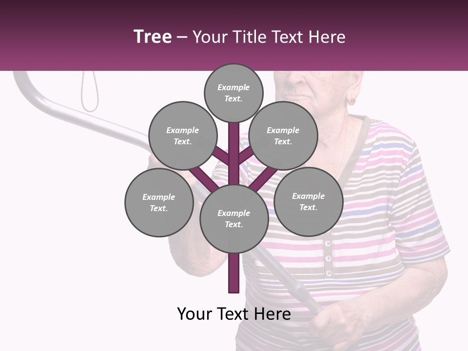 An Old Woman Holding A Metal Object In Her Hand PowerPoint Template