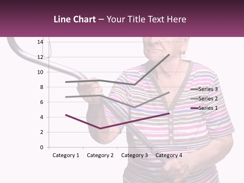 An Old Woman Holding A Metal Object In Her Hand PowerPoint Template