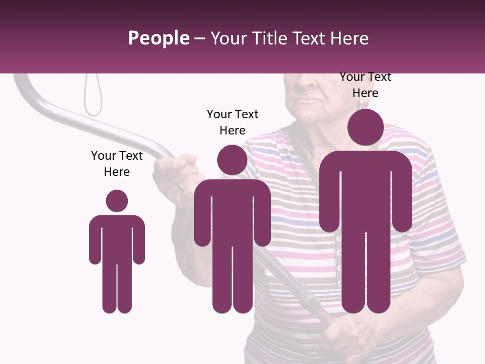 An Old Woman Holding A Metal Object In Her Hand PowerPoint Template