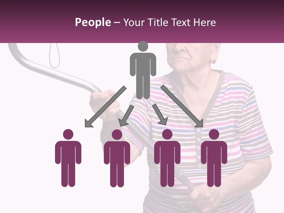 An Old Woman Holding A Metal Object In Her Hand PowerPoint Template