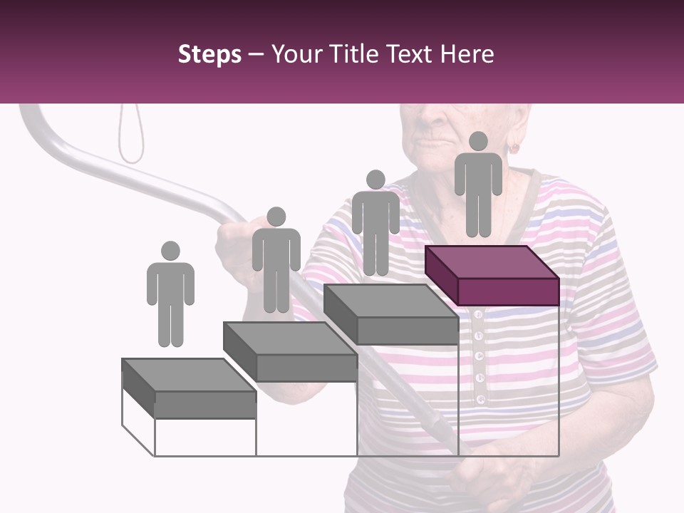 An Old Woman Holding A Metal Object In Her Hand PowerPoint Template